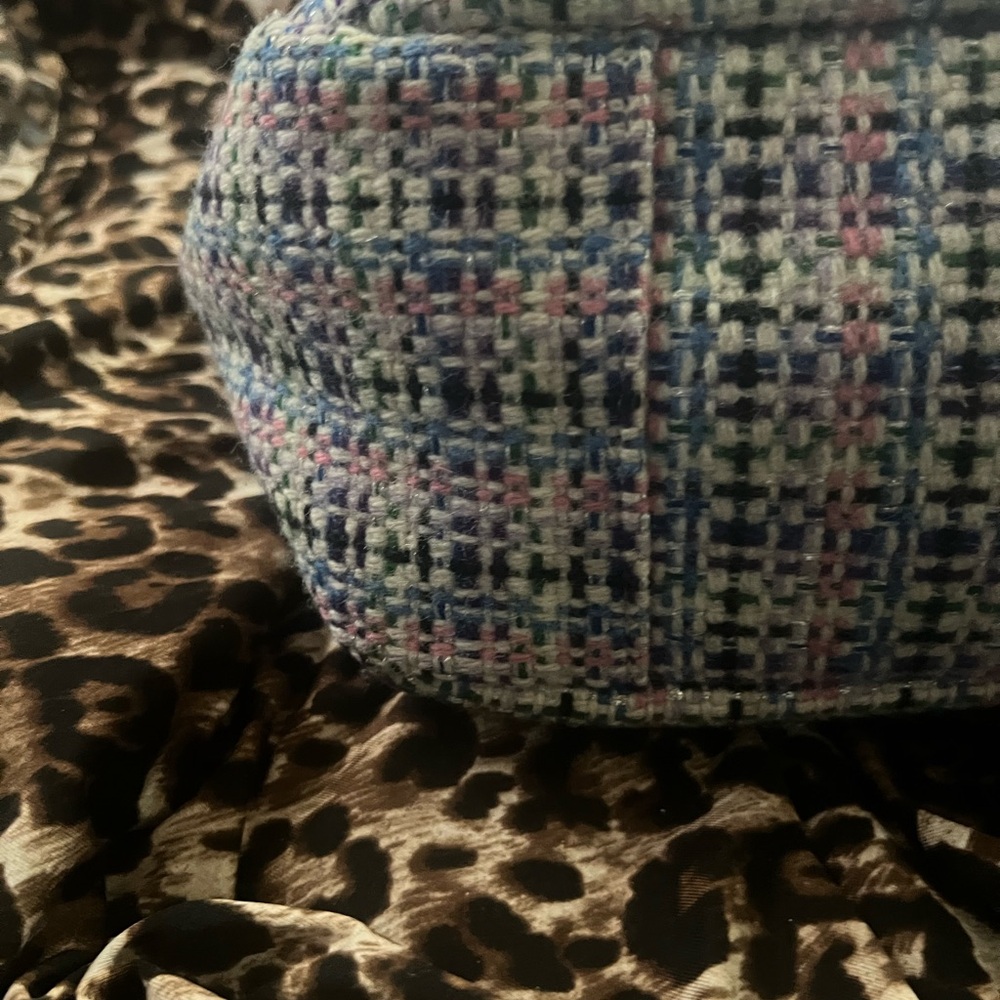 Coach Multicolor Tweed Tote with Black Patent Trim - Picture 10 of 12
